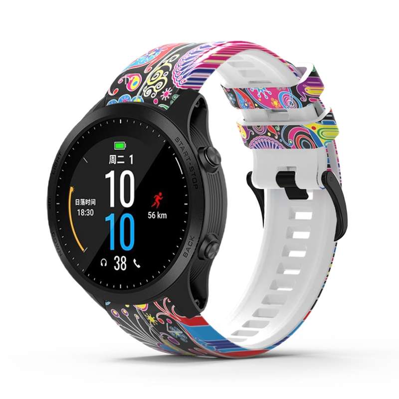 For Garmin Forerunner 965 / 955 / 945 / 935 Printing Quick Release Silicone Watch Band(Colorful)