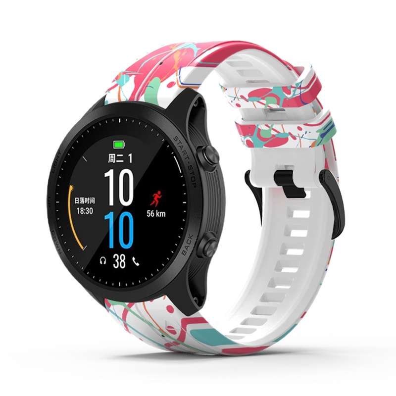 For Garmin Forerunner 965 / 955 / 945 / 935 Printing Quick Release Silicone Watch Band(Colorful)