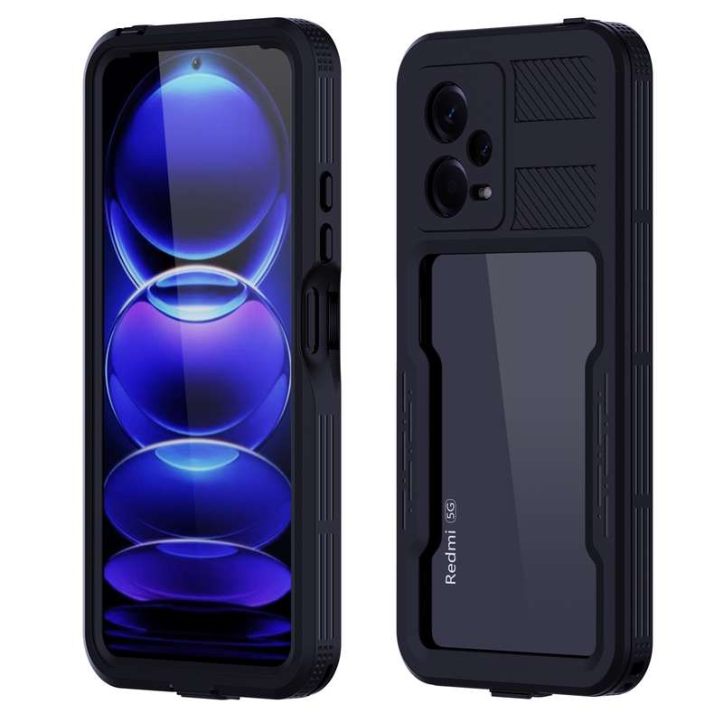 For Xiaomi Redmi Note 12 5G Global RedPepper IP68 Life Waterproof Phone Case(Black)