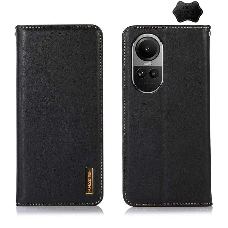 OPPO Reno10 5G / 10 Pro 5G Global KHAZNEH Nappa Top Layer Cowhide Leather Phone Case(Brown)