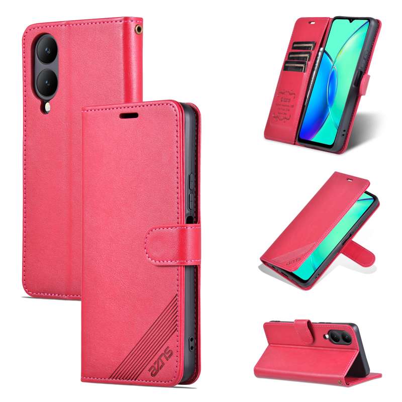 For vivo Y17s AZNS Sheepskin Texture Flip Leather Phone Case(Black)