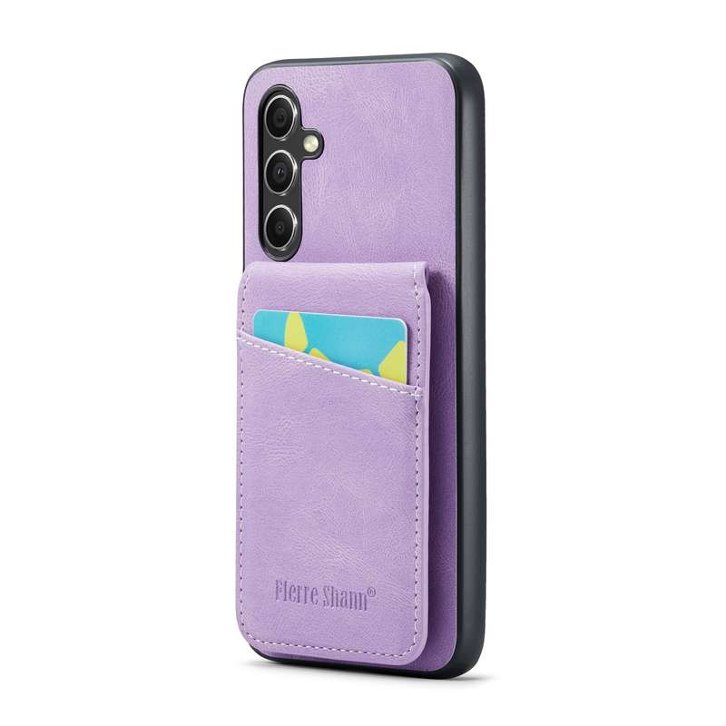 For Samsung Galaxy A54 5G Fierre Shann Crazy Horse Card Holder Back Cover PU Phone Case(Black)