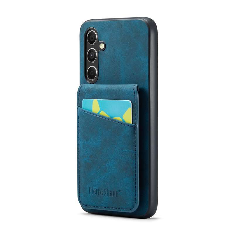 For Samsung Galaxy A54 5G Fierre Shann Crazy Horse Card Holder Back Cover PU Phone Case(Black)