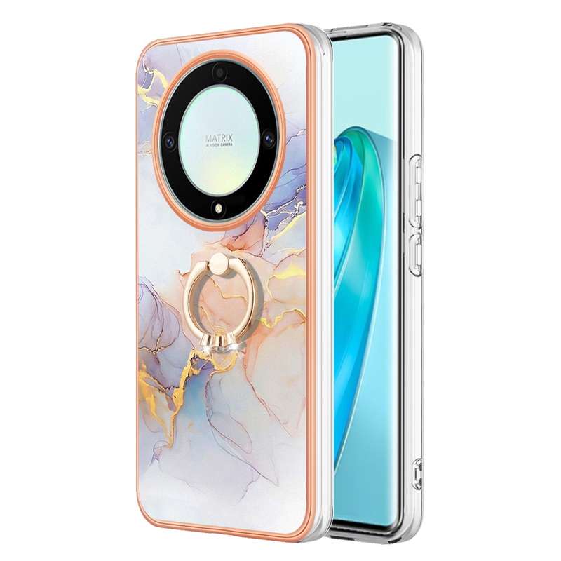 For Honor X9a / Magic5 Lite Electroplating IMD TPU Phone Case with Ring(Colorful Scales)