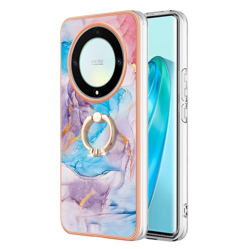 For Honor X9a / Magic5 Lite Electroplating IMD TPU Phone Case with Ring(Colorful Scales)