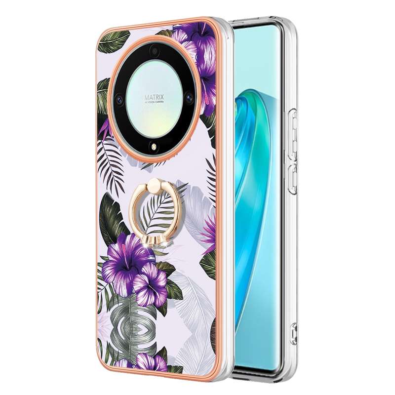 For Honor X9a / Magic5 Lite Electroplating IMD TPU Phone Case with Ring(Colorful Scales)