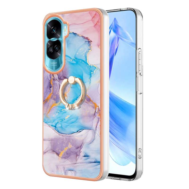 For Honor X9a / Magic5 Lite Electroplating IMD TPU Phone Case with Ring(Colorful Scales)