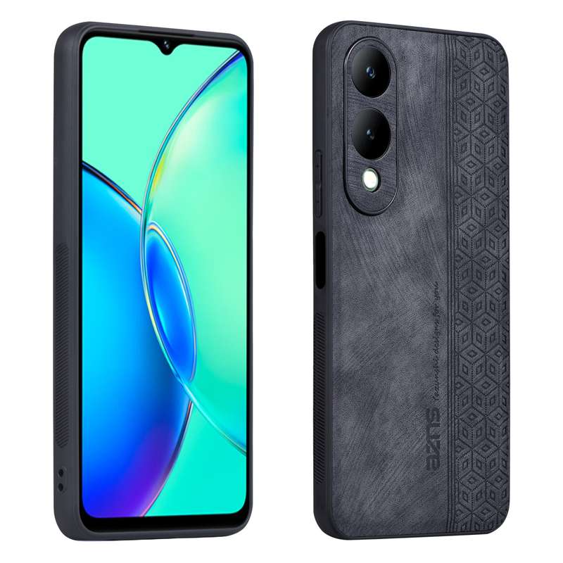 For vivo Y17S AZNS 3D Embossed Skin Feel Phone Case(Purple)