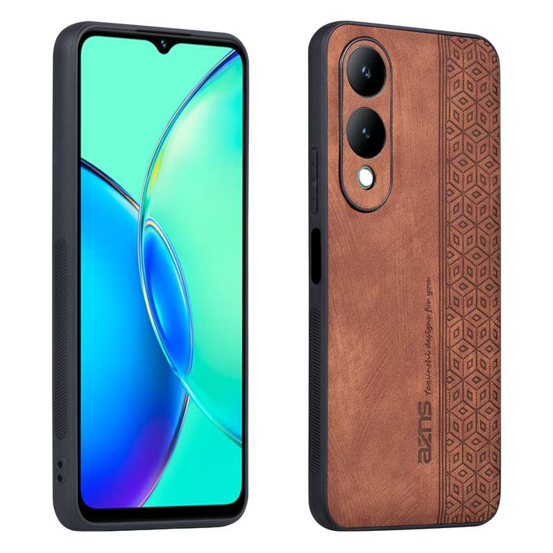 For vivo Y17S AZNS 3D Embossed Skin Feel Phone Case(Purple)