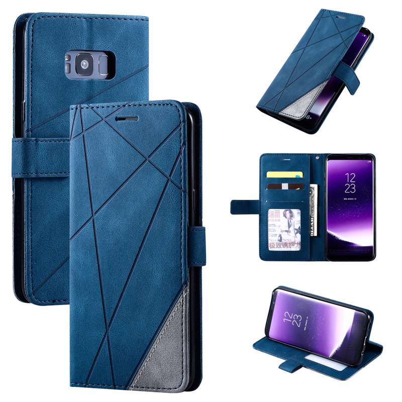 For Samsung Galaxy S8 Plus Skin Feel Splicing Horizontal Flip Leather Case with Holder & Card Slots