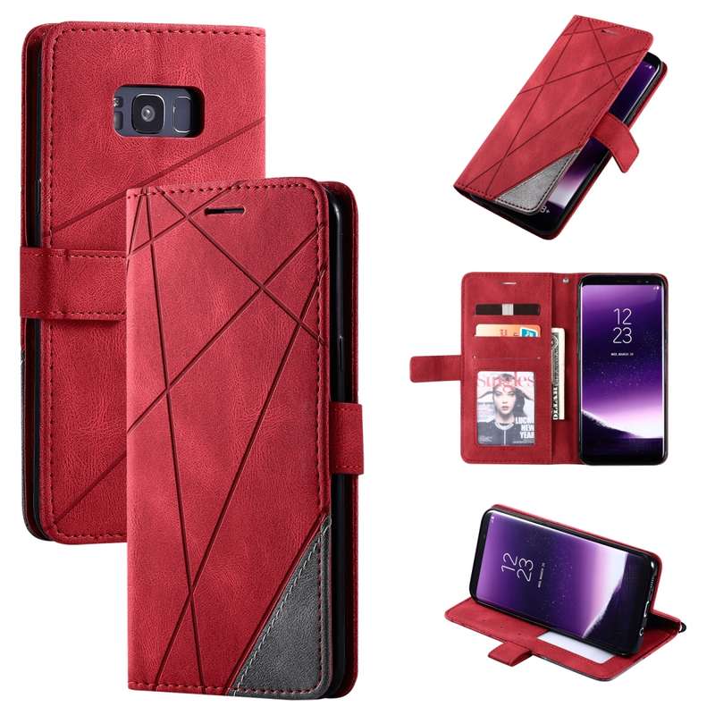 For Samsung Galaxy S8 Plus Skin Feel Splicing Horizontal Flip Leather Case with Holder & Card Slots