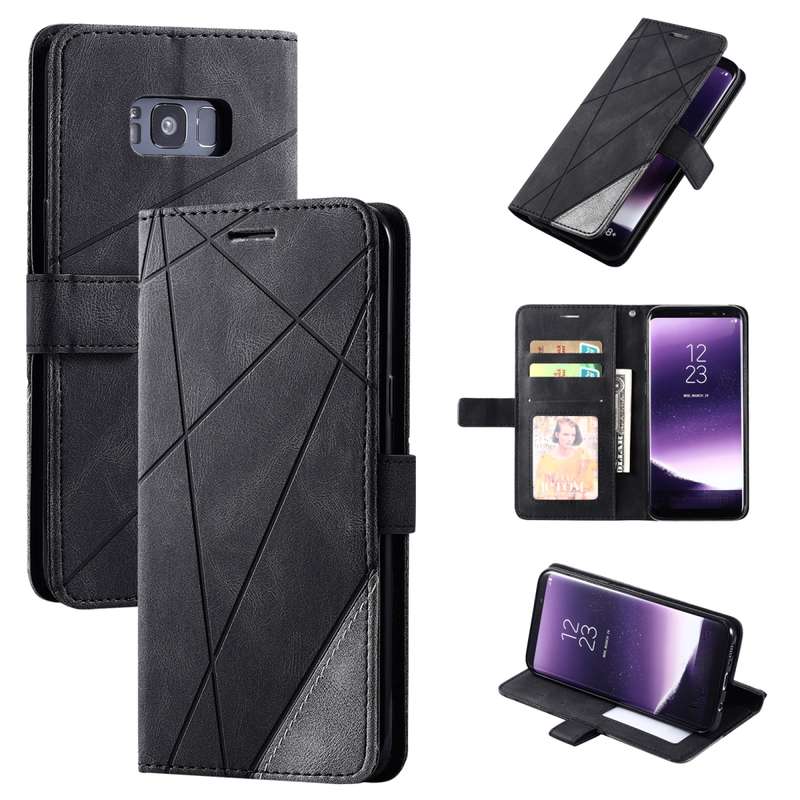 For Samsung Galaxy S8 Plus Skin Feel Splicing Horizontal Flip Leather Case with Holder & Card Slots