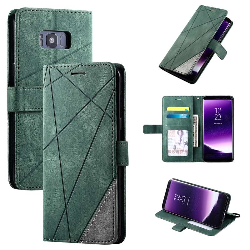 For Samsung Galaxy S8 Plus Skin Feel Splicing Horizontal Flip Leather Case with Holder & Card Slots