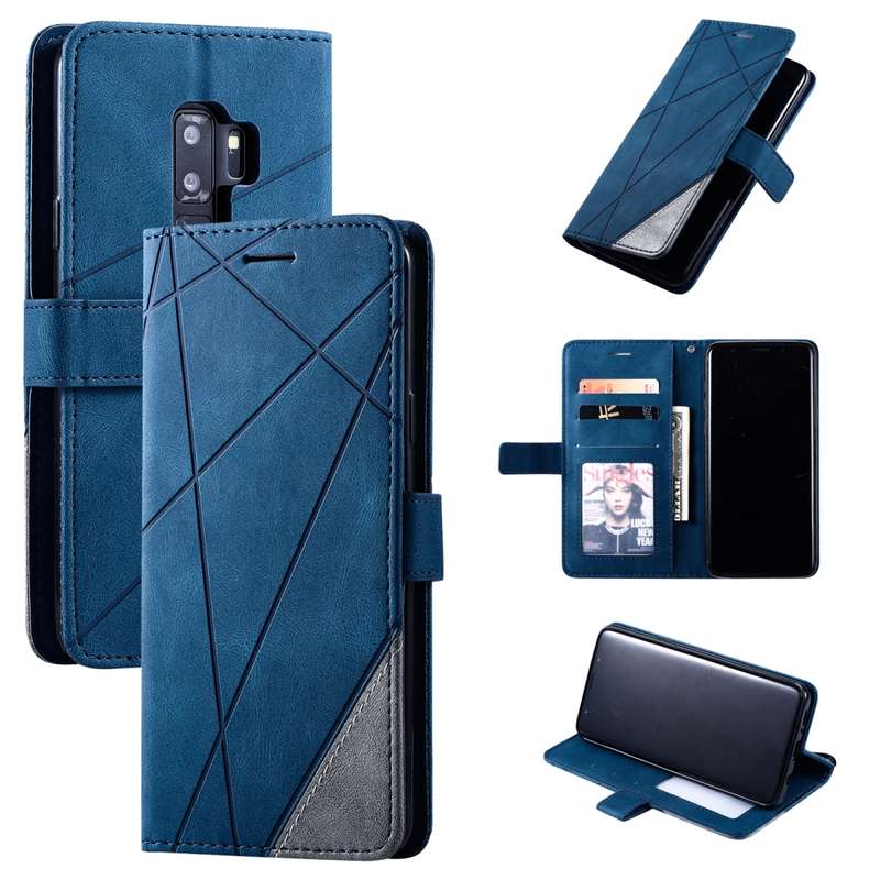 For Samsung Galaxy S9 Plus Skin Feel Splicing Horizontal Flip Leather Case with Holder & Card Slots