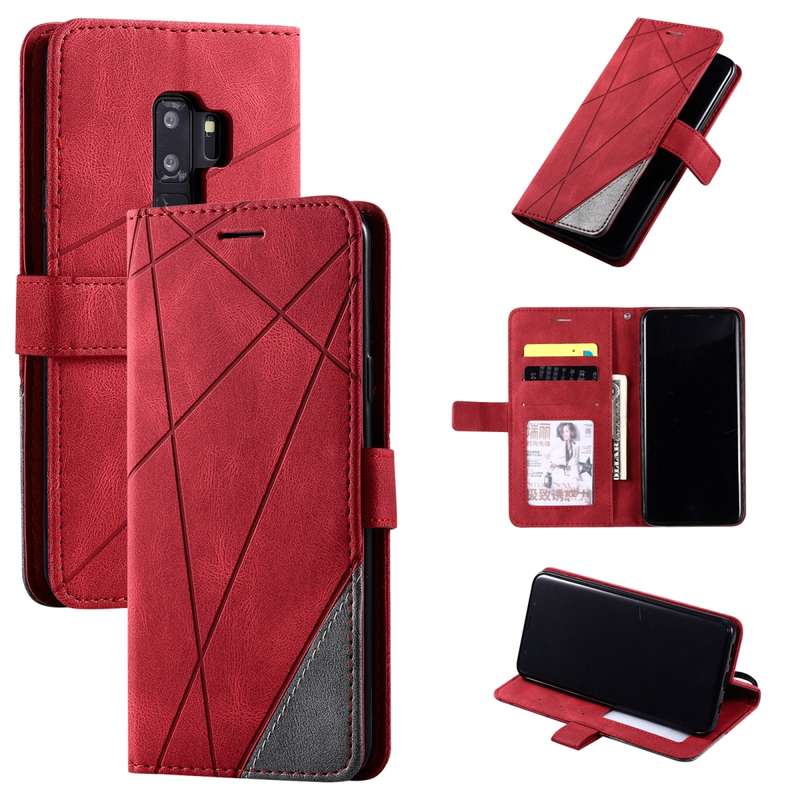For Samsung Galaxy S9 Plus Skin Feel Splicing Horizontal Flip Leather Case with Holder & Card Slots