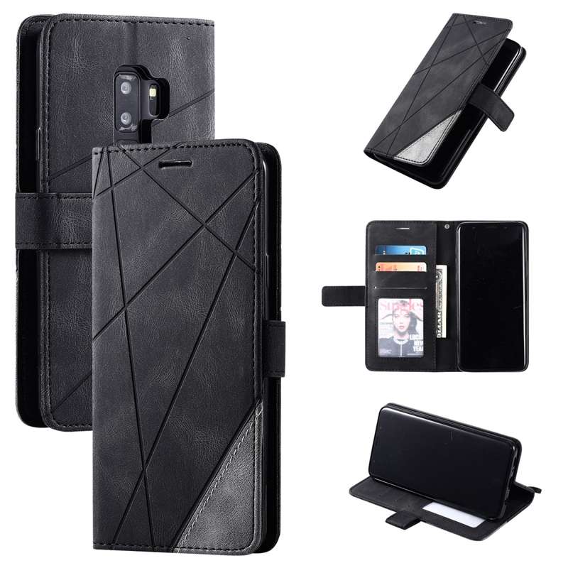 For Samsung Galaxy S9 Plus Skin Feel Splicing Horizontal Flip Leather Case with Holder & Card Slots