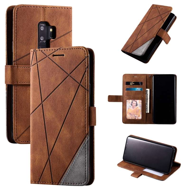For Samsung Galaxy S9 Plus Skin Feel Splicing Horizontal Flip Leather Case with Holder & Card Slots
