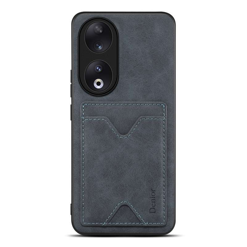 For Honor 90 Denior PU Back Cover Card Slot Holder Phone Case(Brown)