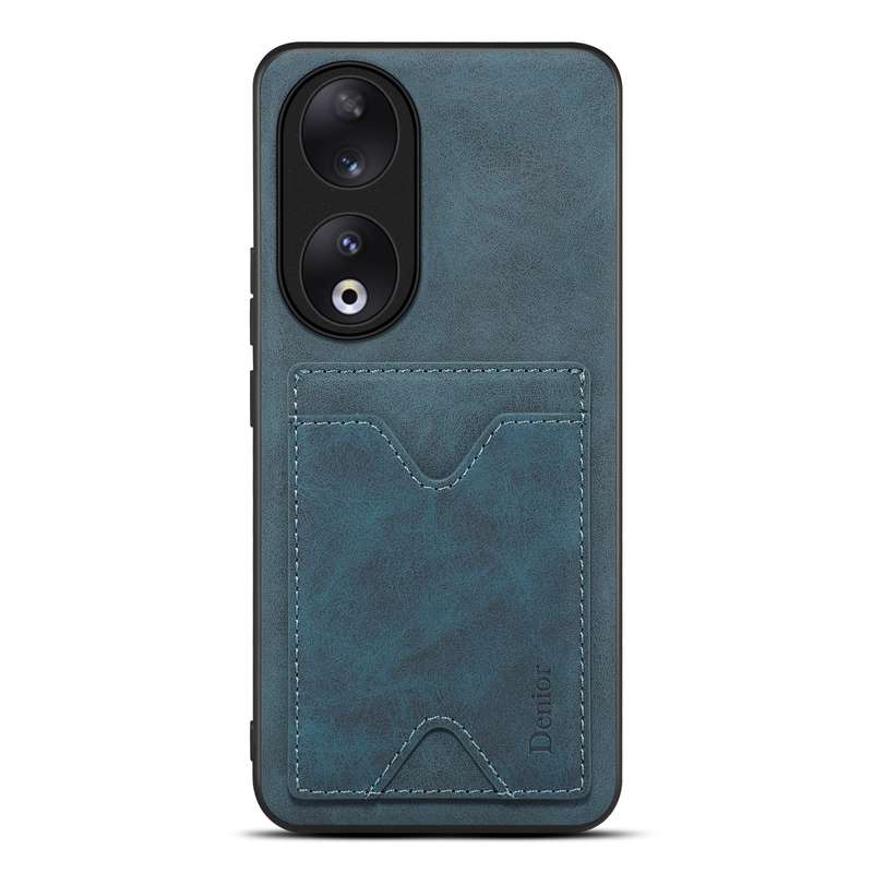 For Honor 90 Denior PU Back Cover Card Slot Holder Phone Case(Brown)