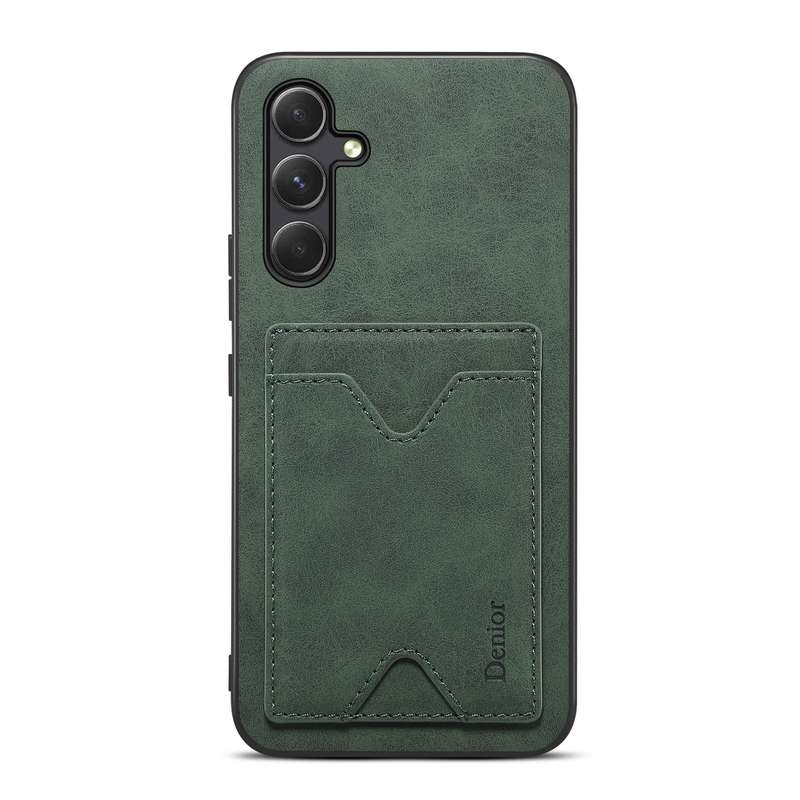 For Samsung Galaxy A24 5G Denior PU Back Cover Card Slot Holder Phone Case(Grey)