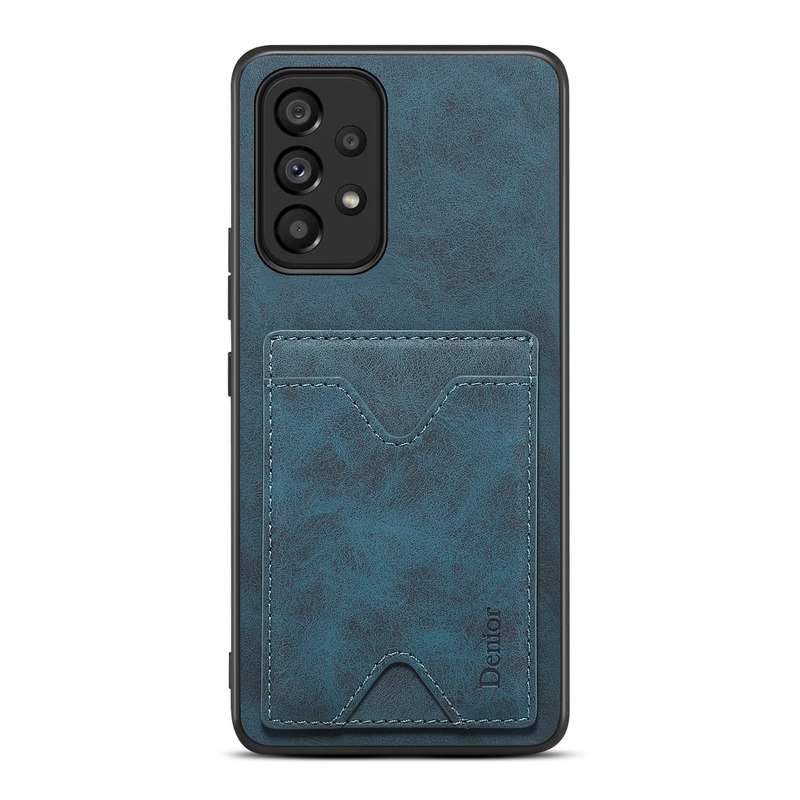 For Samsung Galaxy A23 5G Denior PU Back Cover Card Slot Holder Phone Case(Grey)