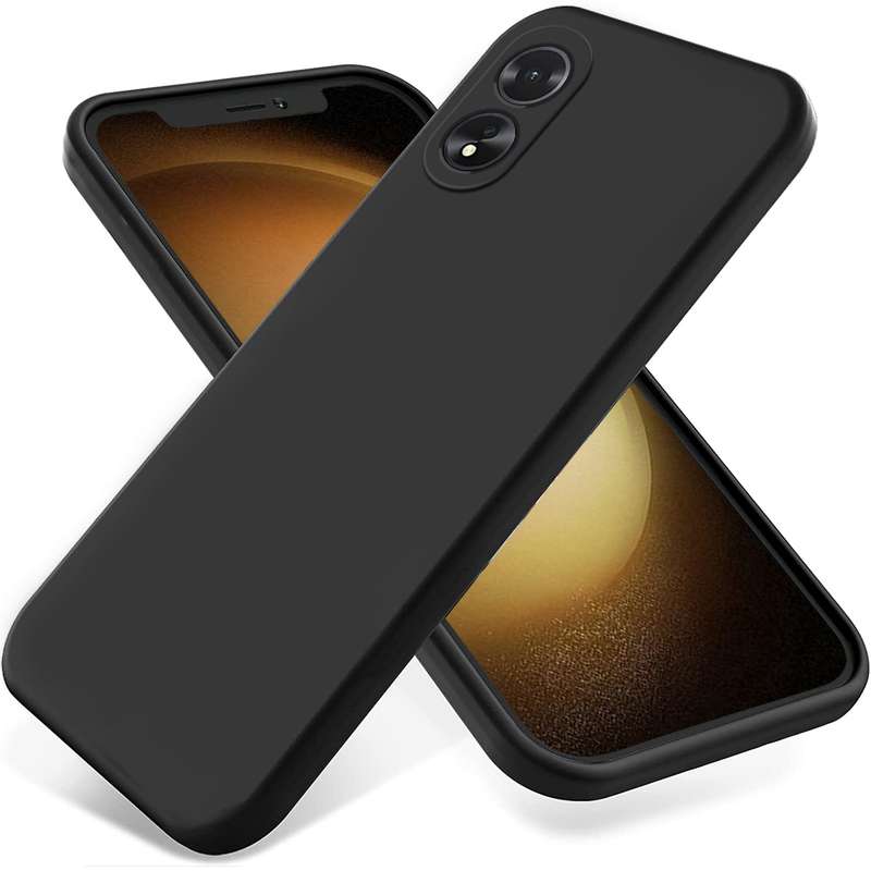 For OPPO A38 / A18 4G Pure Color Liquid Silicone Shockproof Phone Case(Black)