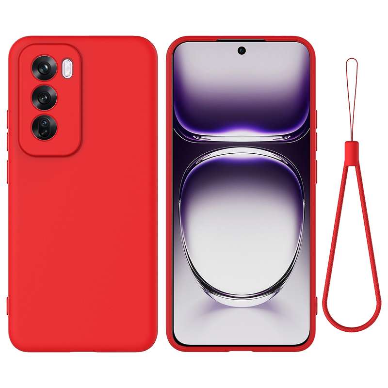 For OPPO Reno12 5G Global Pure Color Liquid Silicone Shockproof Phone Case(Red)