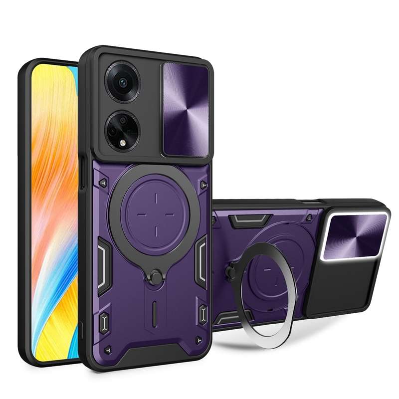 For iPhone 12 Pro Max Camera Style Phone Case(Purple)