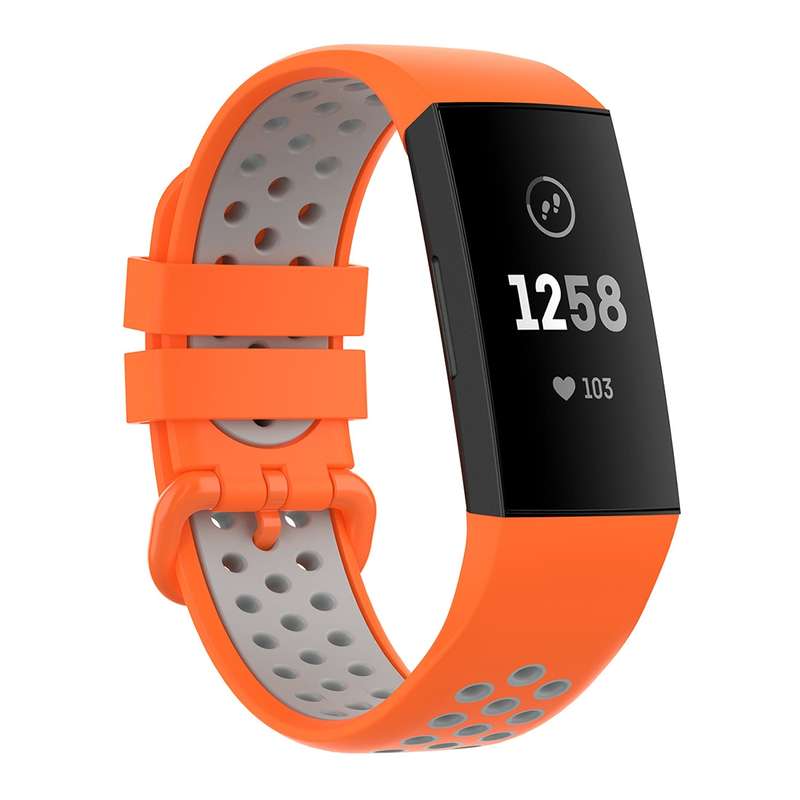 For Fitbit Charge 4 / Charge 3 / Charge 3 SE Watch Button Two Colors Silicone Replacement Strap Watc