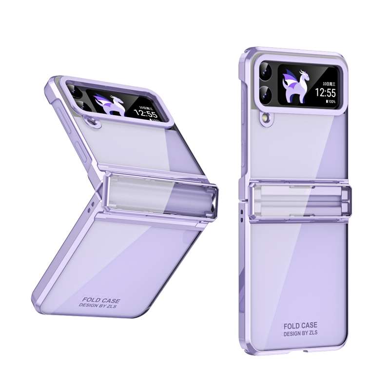 For Samsung Galaxy Z Flip4 5G Electroplating Phantom Series PC Folding Case with Hinge(Rose Gold)