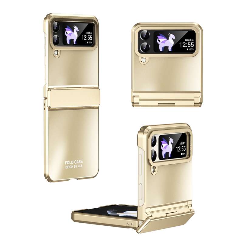 For Samsung Galaxy Z Flip4 5G Electroplating All-inclusive Phone Case with Hinge(Pink)