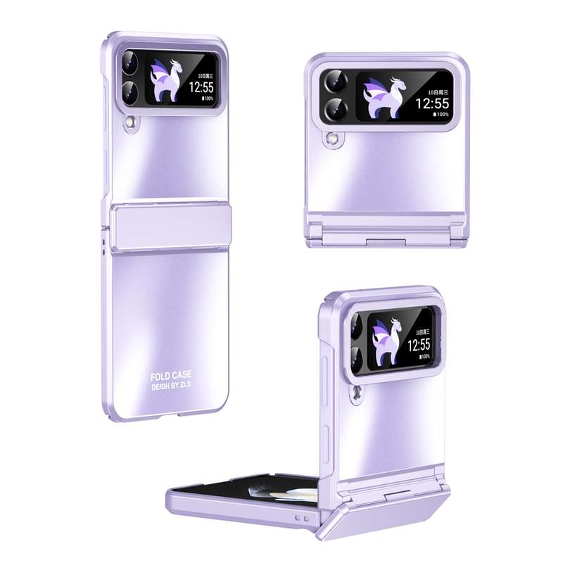 For Samsung Galaxy Z Flip4 5G Electroplating All-inclusive Phone Case with Hinge(Pink)