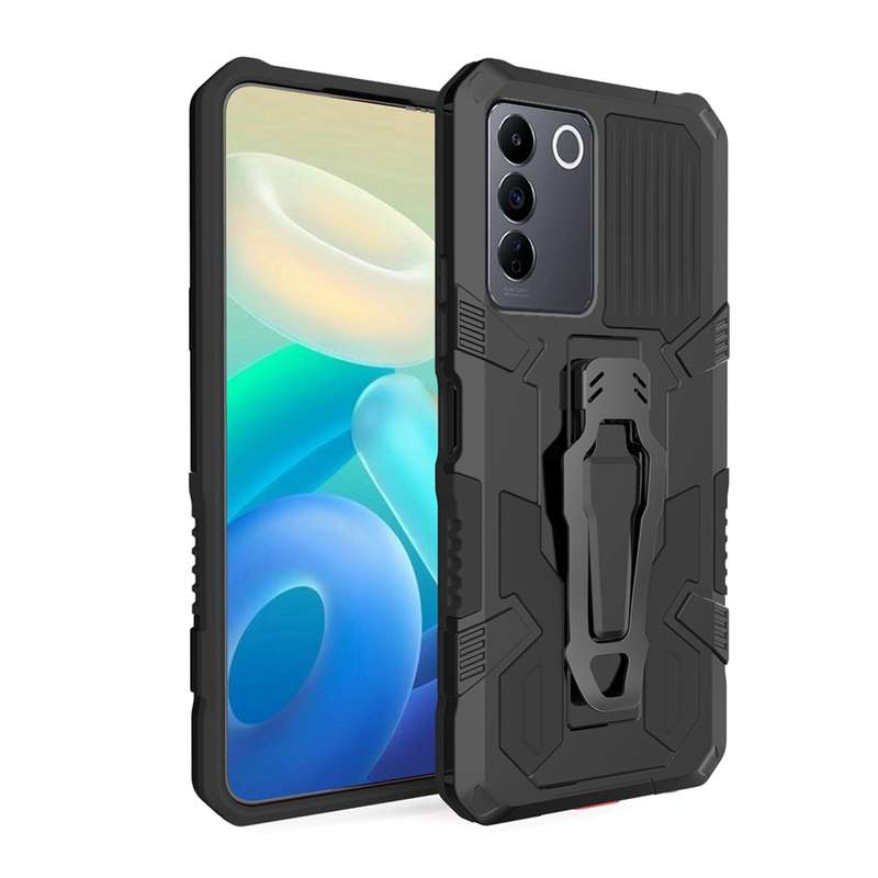 For vivo V27 Armor Warrior Shockproof PC + TPU Phone Case(Grey)