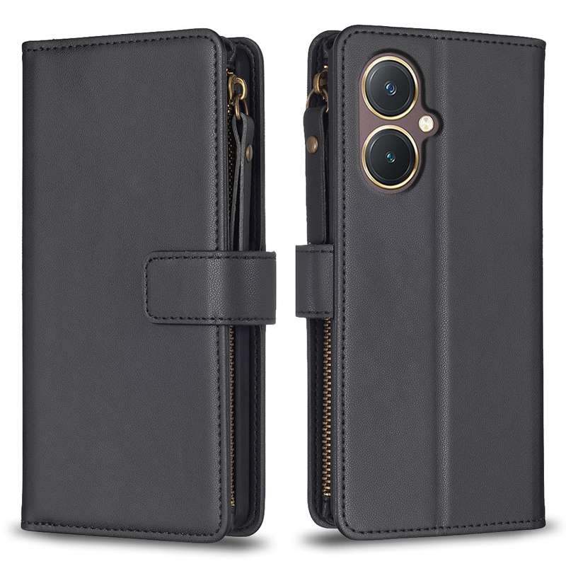 For vivo Y27 4G 9 Card Slots Zipper Wallet Leather Flip Phone Case(Green)