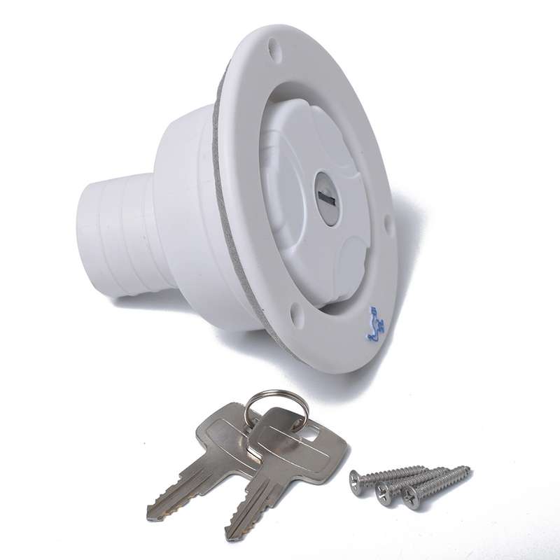 Locking Gravity Water Inlet Fill Dish Hatch Lock for RV Camper Trailer Cars(White)