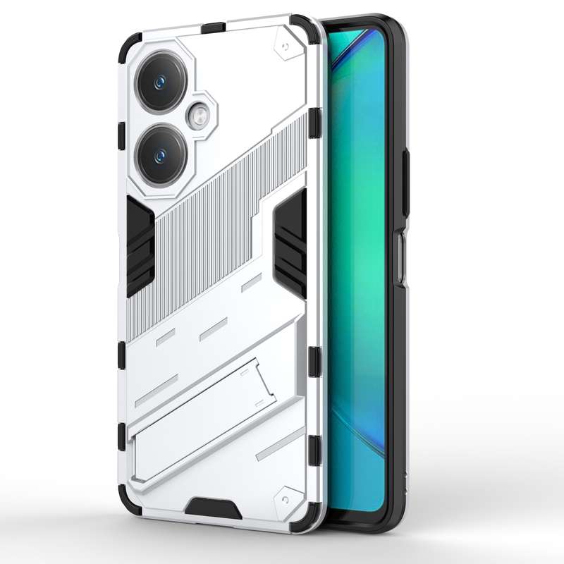 For vivo Y27 4G Global Punk Armor 2 in 1 PC + TPU Phone Case with Holder(Black)