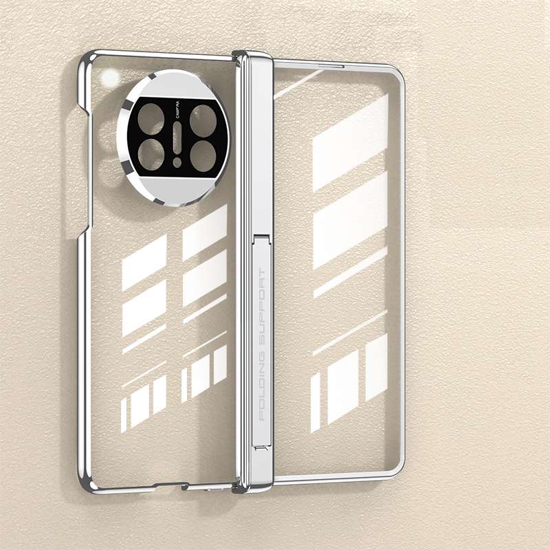 For Huawei Mate X3 GKK Integrated Hinge Folding Phone Case with Holder(Black)