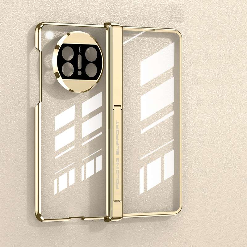 For Huawei Mate X3 GKK Integrated Hinge Folding Phone Case with Holder(Black)