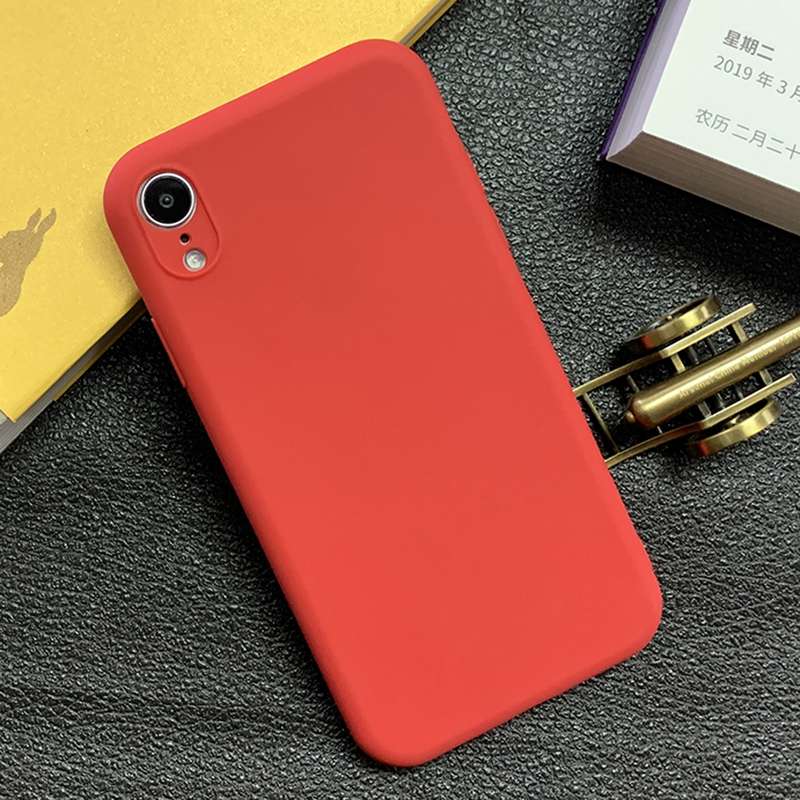 For iPhone XR Shockproof Frosted TPU Protective Case(Black)