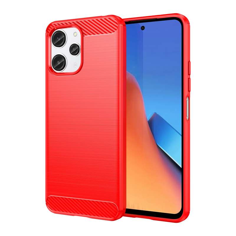 For Xiaomi Redmi 12 Carbon Fiber Brushed Texture TPU Phone Case(Blue)