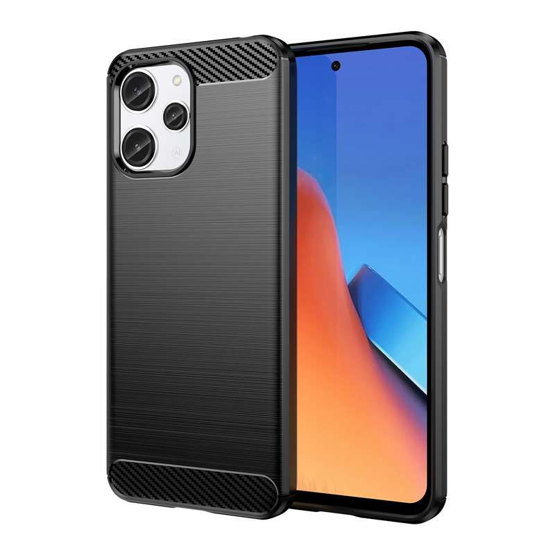 For Xiaomi Redmi 12 Carbon Fiber Brushed Texture TPU Phone Case(Blue)