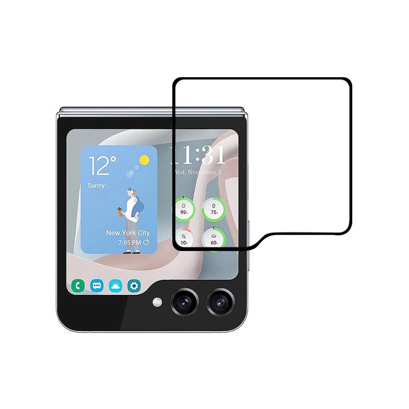 For Samsung Galaxy Z Flip5 External Small Screen Full Glue Full Cover Screen Protector Tempered Glas