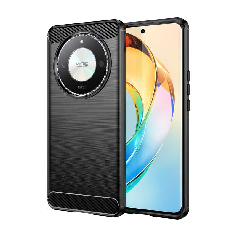 For Honor X9B Brushed Texture Carbon Fiber TPU Phone Case(Red)