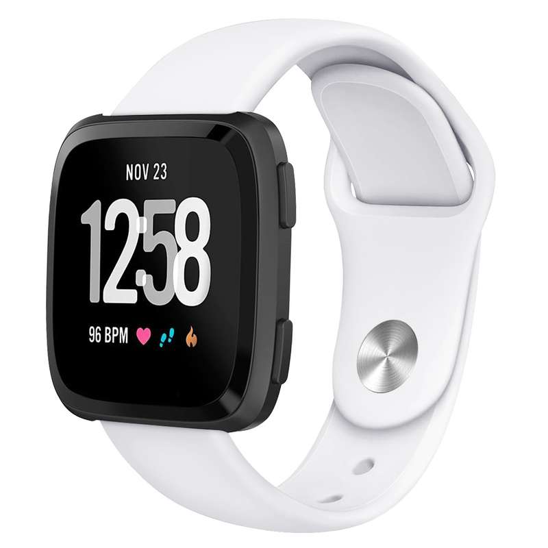 For Fitbit Versa 2 / Fitbit Versa / Fitbit Versa Lite Solid Color Silicone Watch Band, Size:L(Navy)