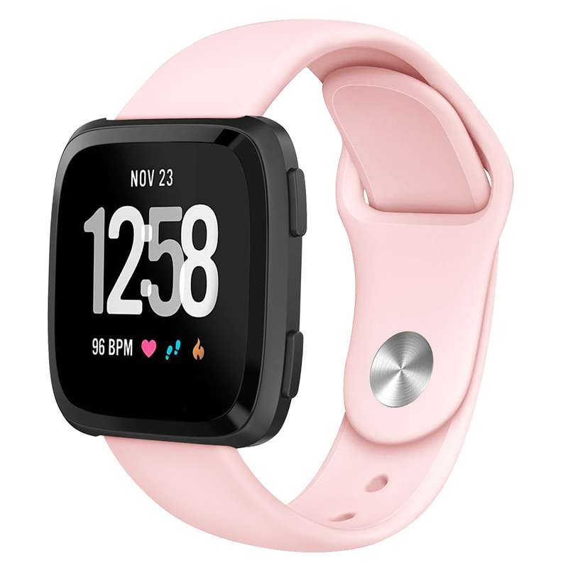 For Fitbit Versa 2 / Fitbit Versa / Fitbit Versa Lite Solid Color Silicone Watch Band, Size:L(Navy)