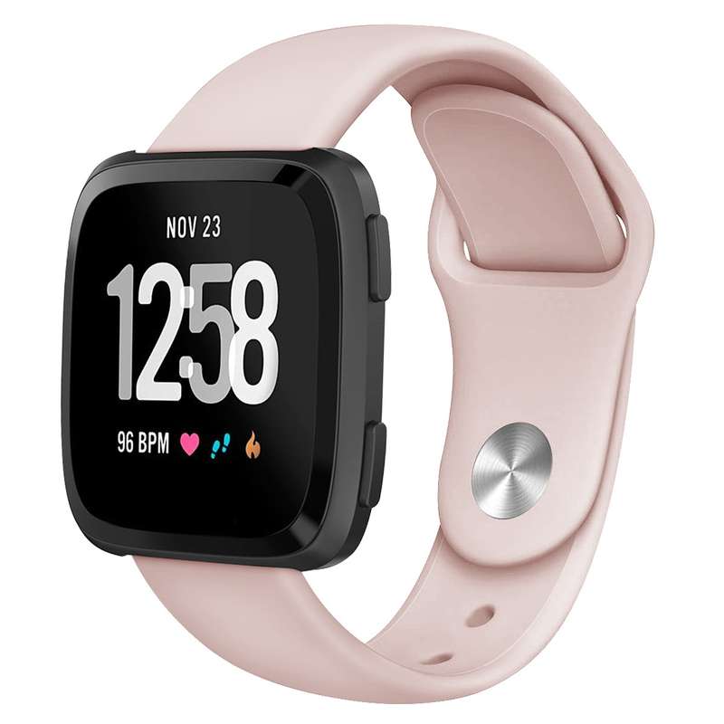 For Fitbit Versa 2 / Fitbit Versa / Fitbit Versa Lite Solid Color Silicone Watch Band, Size:L(Navy)