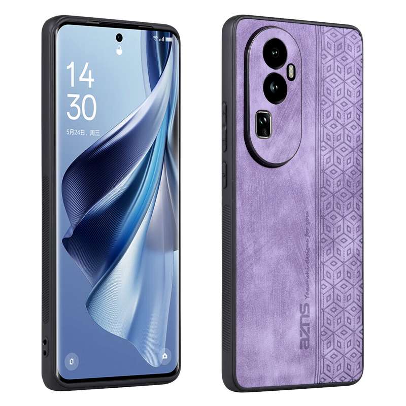 For OPPO Reno10 Pro+ AZNS 3D Embossed Skin Feel Phone Case(Brown)
