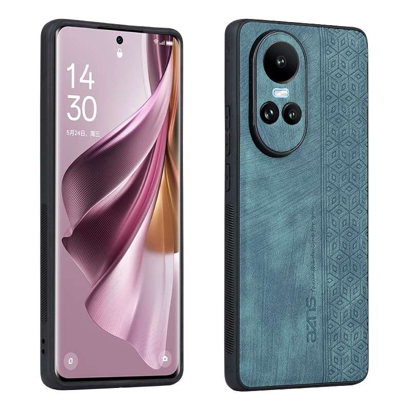 For OPPO Reno10 Global / Reno10 Pro Global AZNS 3D Embossed Skin Feel Phone Case(Black)