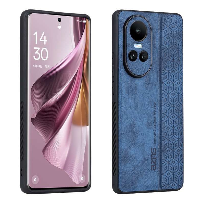 For OPPO Reno10 Global / Reno10 Pro Global AZNS 3D Embossed Skin Feel Phone Case(Black)