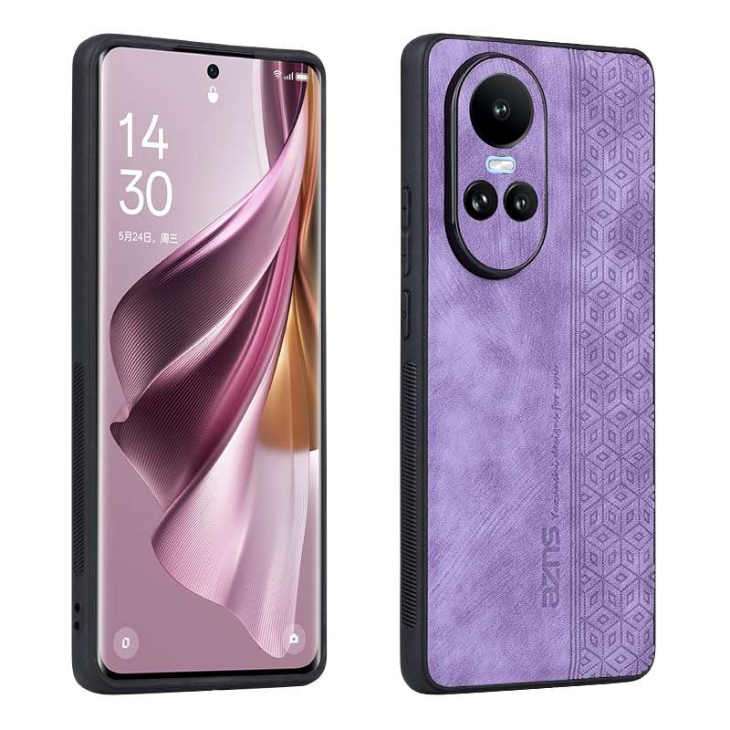 For OPPO Reno10 Global / Reno10 Pro Global AZNS 3D Embossed Skin Feel Phone Case(Black)